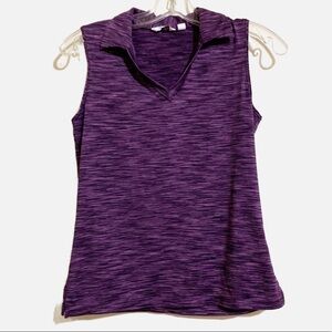 Lady Hagan Essentials Athletic Sleeveless Collar V-Neck Purple Size XS.